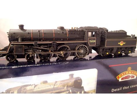 Bachmann 31-108 standard 4MT renumber to 75028, Black, Late Crest, one driving wheel replaced, in good condition, box with we