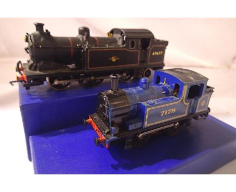 Kit built Class N7, 0.6.2. tank, Hornby chassis, Black, Late Crest, 69677, body loose, in fair condition and Hornby 0.4.0.T 7