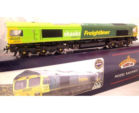 Bachmann 32-726Z class 66 diesel, 66522, Freightliner Shanks, Kernow Model Rail Exclusive. Near mint condition, boxed. P&amp;