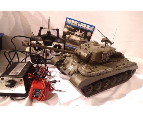 Tamiya 1/16 scale, M26 pershing tank. Full option, sound, lights, recoil action on barrel, machine gun etc, build and finish 