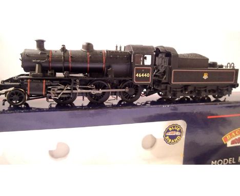 Bachmann 32-826 Ivatt Class 2MT, Black, Early Crest, 46440, in excellent condition, box with slight wear. P&amp;P Group 1 (£1