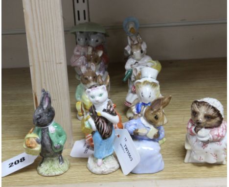 A Beswick Beatrix Potter figure, Susan and eleven other BP-3 figures, including The Old Woman Who Lived in a Shoe, Mrs Tiggy-