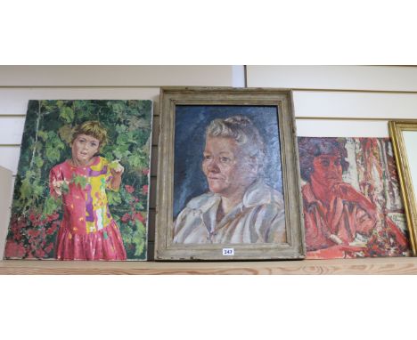 Alan Crisp3 oils on panelFemale portraitslargest 20 x 16in.