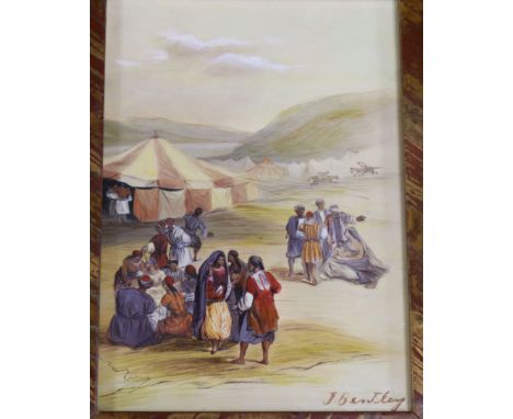 J. Bentleyoil on panelArab encampmentsigned6.5 x 4.5in.