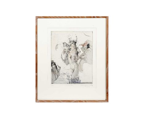 Jurgen Gorg (German b.1951) Comedia, signed and dated ’89, etching, limited edition 6/100, 35 x 27cms, 57 x 47.5cms in frame.
