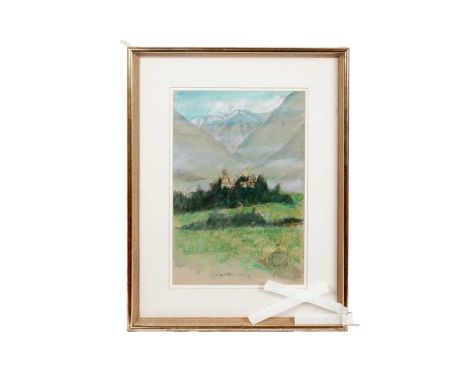 Harold Riley (1934-2023)"Schloss Mittersill" – Salzberg, Austria, signed, titled and dated ’69, pastel, 45.5 x 30cms, 66 x 51