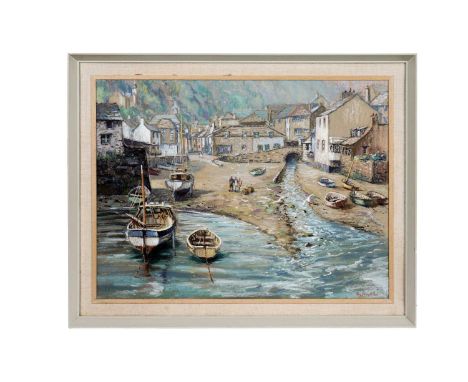 Roy Stringfellow (1921-2008) Polperro, Cornwall, signed,  pastel on paper, 47.5 x 62.5cms, 59 x 74.5cms in frame.