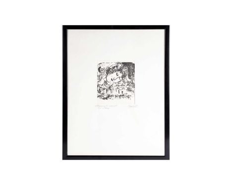 After Marc Chagall(1887-1985)"The Village"unsigned,lithograph19 x 19cms, 68.5 x 53cms in frame (unglazed).
