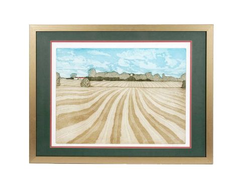 John Brunsden (1933-2014) Wilby Church, signed, aquatint etching, limited edition 68/150, 45 x 60.5cms, 65.5 x 85.5cms in fra