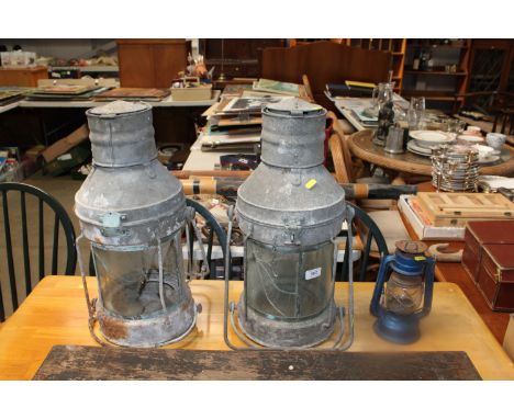 Two ship lanterns AF and a hurricane lamp