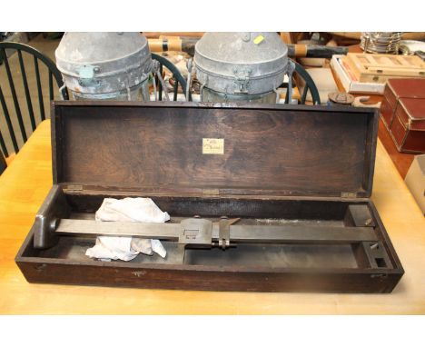 A Gray & Rushton Limited precision tool contained in wooden box