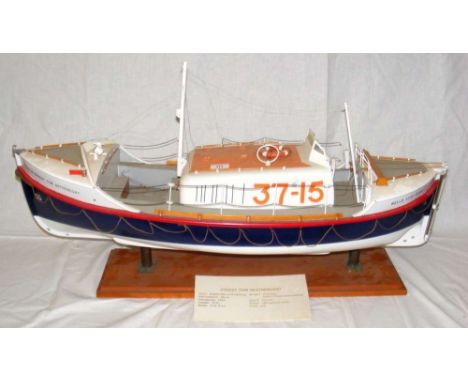 A wooden model of the RNIB Lifeboat "Ernest Tom Nethercoat" No. 37-15 - 96cm on wooden stand