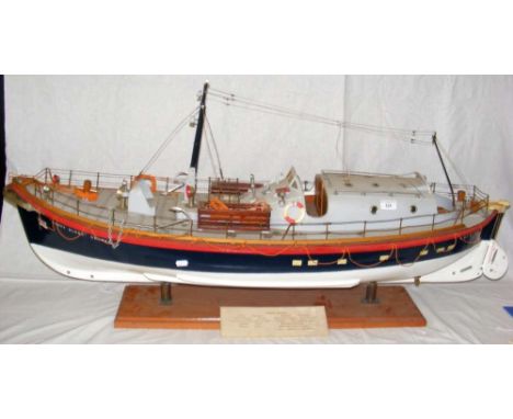 A wooden model of the RNLI Lifeboat "Henry Blogg", Cromer - 125cm on wooden stand