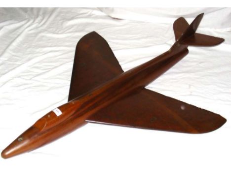 A rare Saunders Roe wooden wind tunnel test model aeroplane for a "Hawker Hunter" - 120cm long