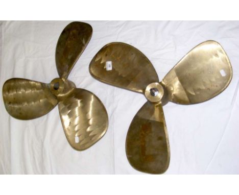 A pair of three blade bronze ship's propellers with 28cm blades