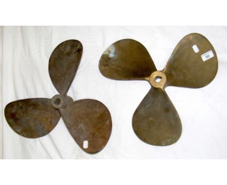 A pair of three blade bronze propellers - each blade 20cm
