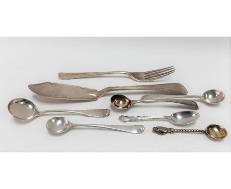 Victorian silver Old English thread fish knife, London 1880; together with a William IV Irish silver dessert fork, Dublin 183