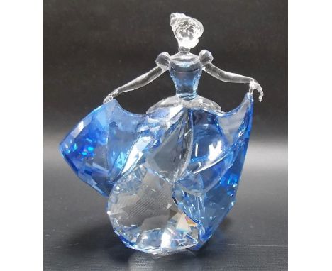Swarovski crystal blue and clear glass model of Disney's Cinderella with box.