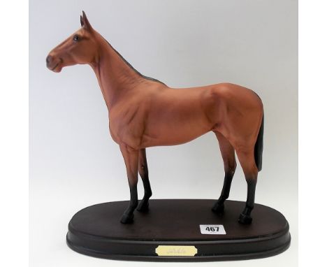 Beswick pottery connoisseur model of the horse Arkle upon oval wooden base, height 30.5cm.