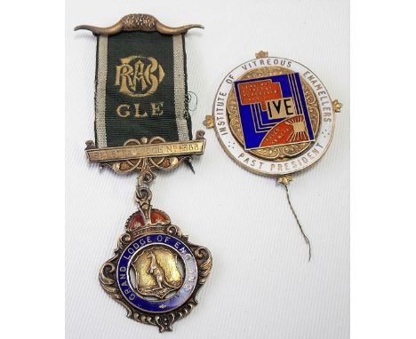 1960's silver gilt &amp; enamel badge for the 'Institute of Vitreous Enamellers, Past President', London 1966; together with 