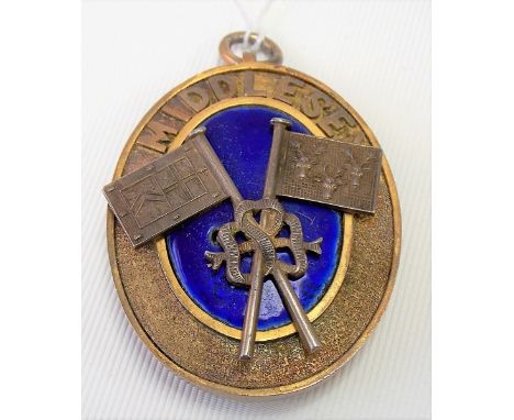1920's silver gilt &amp; blue enamel 'MIDDLESEX MASONIC JEWEL', London 1927, weight 55.7g