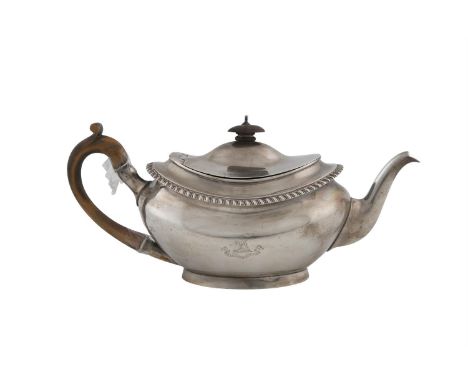 AN EDWARDIAN SILVER TEAPOT, London 1903, mark of West & Son, stamped West & Son, 18 and 19 College Green, Dublin, of squat ba