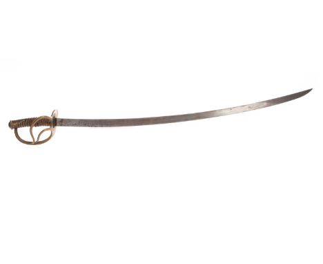 AMERICAN 1865 PATTERN LIGHT CAVALRY SABRE,the curved fullered steel blade stamped 'US 1865' and 'C ROBY CHELMSFORD', over a s