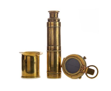 WWII PERIOD BRITISH COMPASS,MK II, brass surround, with broad arrow and impressed serial numbers to base, 5.5cm overall diame