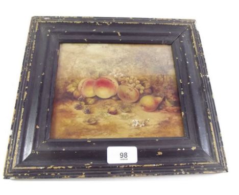 A 19th century Royal Worcester or Royal Worcester style plaque painted fruit and signed by G H Cole - the reverse of the plaq
