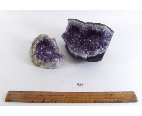 Two amethyst crystals