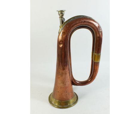 A copper and brass bugle