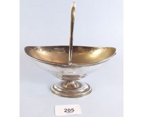 A silver sugar bowl on pedestal foot, 121g, marks rubbed, maker possibly Thomas Bradbury