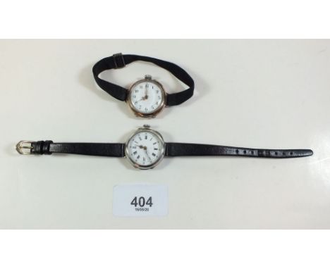 Two silver cased ladies wrist watches