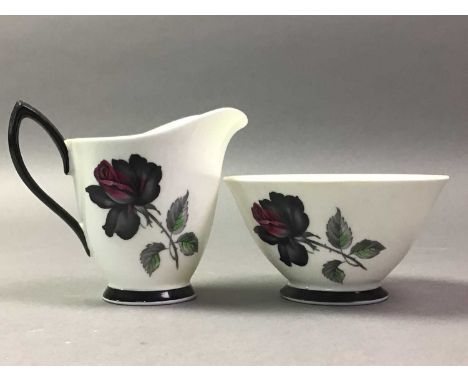 ROYAL ALBERT COFFEE SERVICE MASQUERADE PATTERN comprising six cups, six saucers, coffee pot, sugar and creamQty: (15)