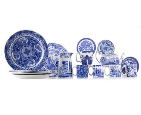 SPODE, COLLECTION OF BLUE AND WHITE TABLEWARES including Italian and The Blue Room ranges, comprising twelve dished plates, s