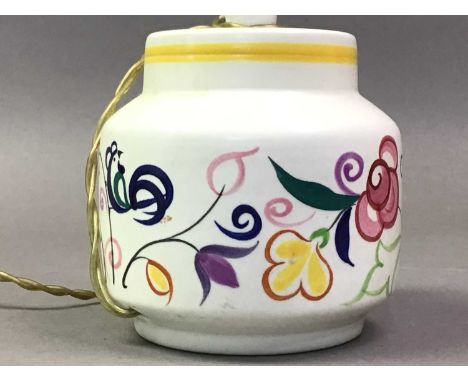 POOLE TABLE LAMP AND TWO OTHERS the Poole lamp with floral decorationQty: 3