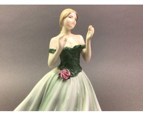 GROUP OF ROYAL WORCESTER FIGURES OF FEMALES including Keepsake, Lauren and five smaller figures of Lady Louisa, Hannah, Emma,