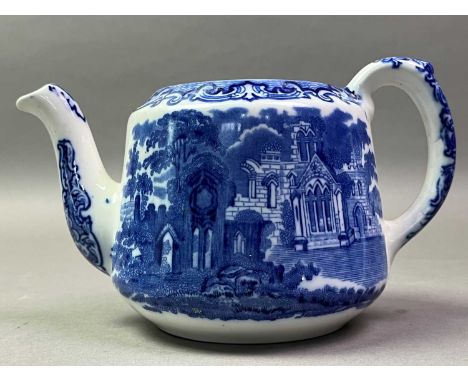 BLUE AND WHITE PART TEA SERVICE AND OTHER TEA WARE   the tea service decorated with architectural landscape scenery
