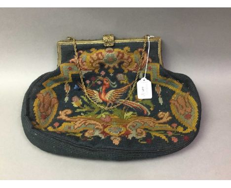 GROUP OF FIVE EVENING BAGS including machined tapestry and other examplesQty: 5