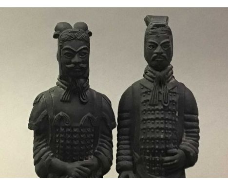 GROUP OF TERACOTTA WARRIORS including a model of a horseQty: 5