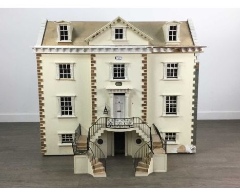 Antique British Dollhouse for Miniature Doll WONDERFUL G and J Lines Litho  Wood w/ Chandeliers - Manor House circa 1910