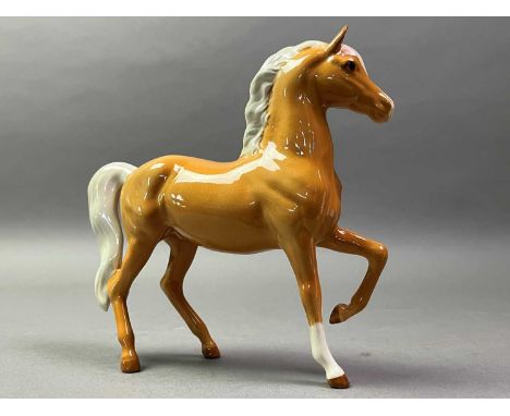 BESWICK MODEL OF A HORSE AND OTHER CERAMICS  including jugs, Crown Devon sauceboat and other models of animals