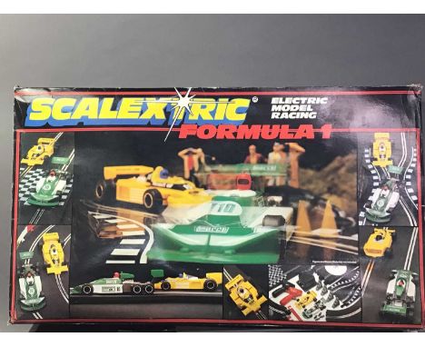 COLLECTION OF SCALEXTRIC MODELS including a 'Formula 1' electric model racing set, a 'C190 Twin Track Pitstop Set', along wit