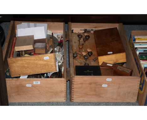 A quantity of clock and watch makers tools including, clock depthing tool, watch depthing tool, watch mainspring winders, Gem