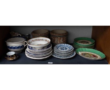 A quantity of assorted ceramics to include, 20th Century Meissen coffee cup and saucer, onion pattern plates from the same fa