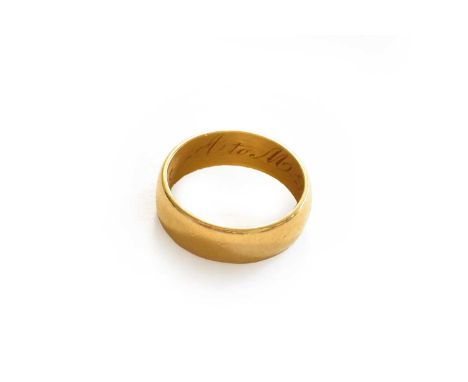 A 22 carat gold band ring, finger size JGross weight 5.0 grams.