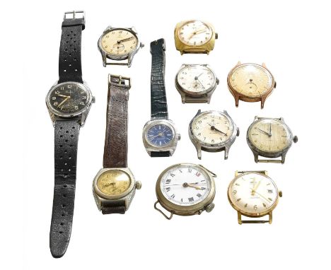 A selection of wristwatches signed by Smiths, Tudor Timex, etc, (11)