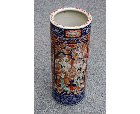 A Japanese imari stick stand, Meiji period, 25cm by 64cm