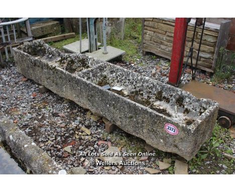 *GRANITE TWO SECTION RECTANGULAR TROUGH, 243CM X 45CM X 32CM