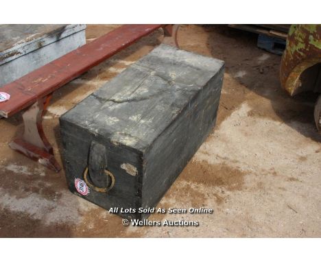 *LARGE WOODEN TRUNK, 94CM X 43CM X 49CM